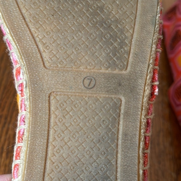 Tory Burch Cecily Pink Orange Sequins Embellished Flat Espadrille Shoes - Picture 9 of 9